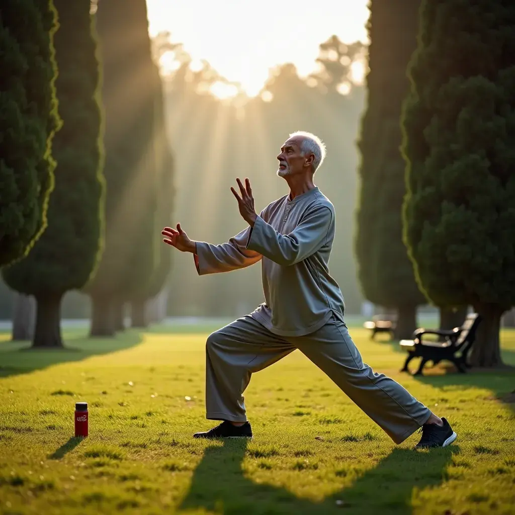 Muškarac u prirodi dok pije čaj iz termosice