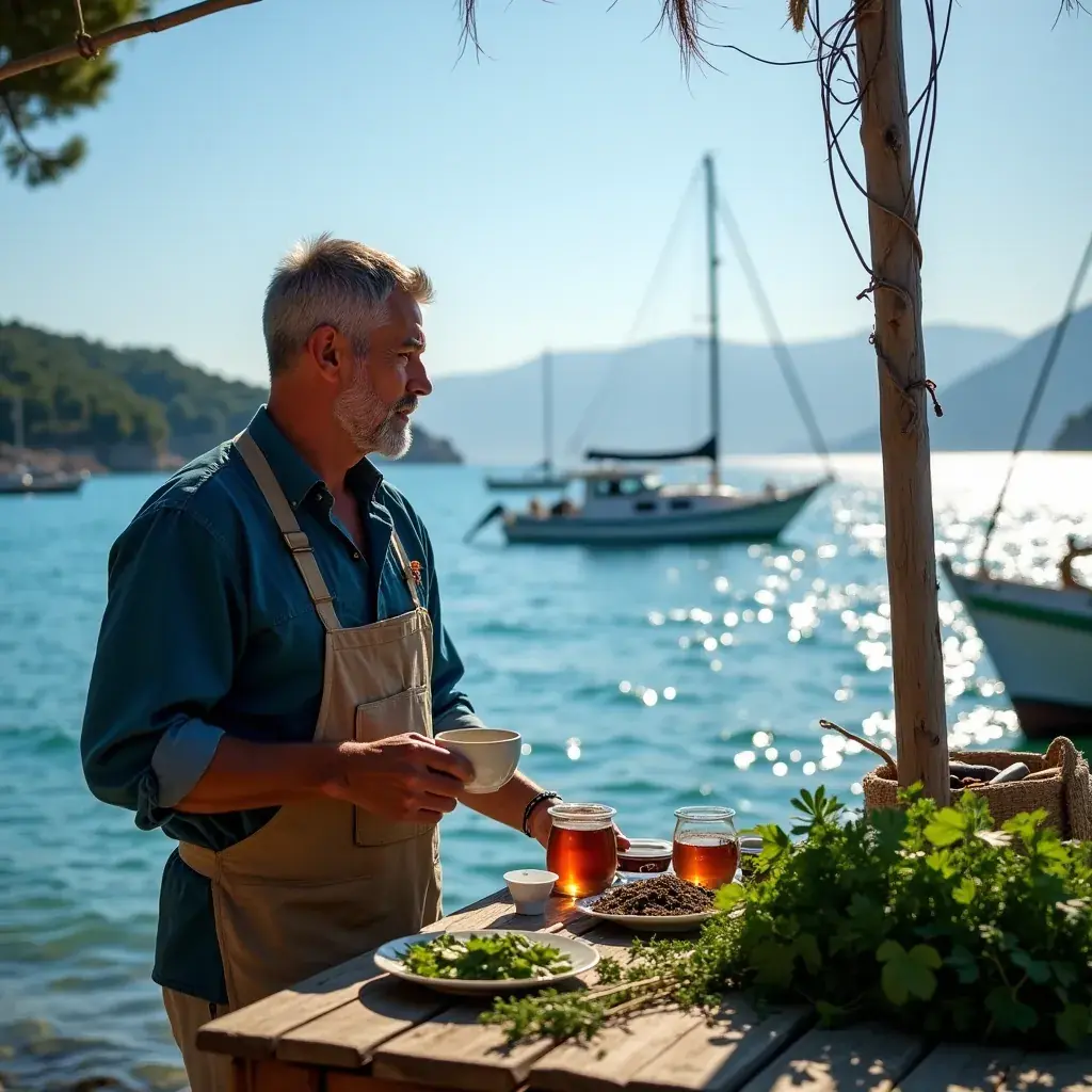 Ručni rad u pripremi čaja s tradicionalnim alatima